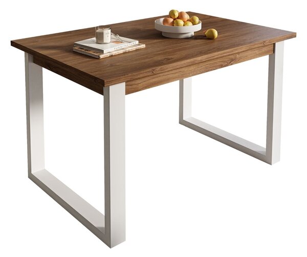 PLUTO JEDÁLENSKÝ STÔL DUB STIRLING / BIELY 125 cm