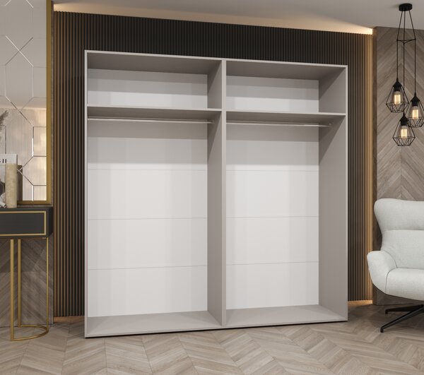 Elegantná šatníková skriňa CAITIR 1 200 cm - čierna / čierne úchyty