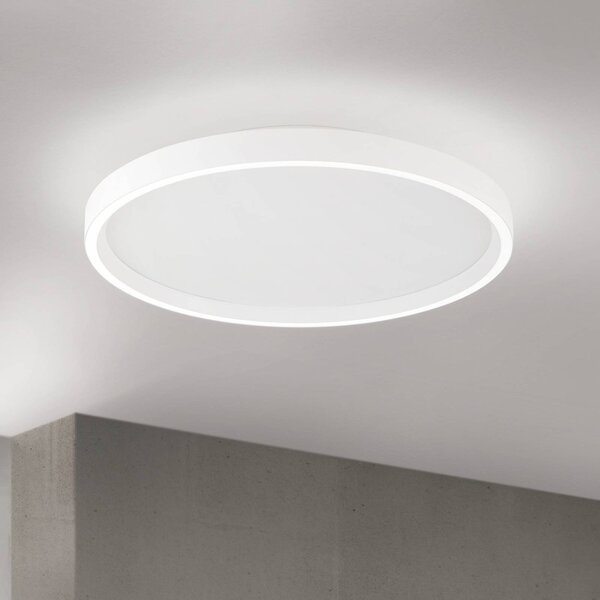 ORION stropné LED svetlo MASCA, biele, Ø 40 cm, kov, stmievateľné, Biela / opálová, Obývacia izba / jedáleň, Hliník, Moderný, Závesné svietidlo