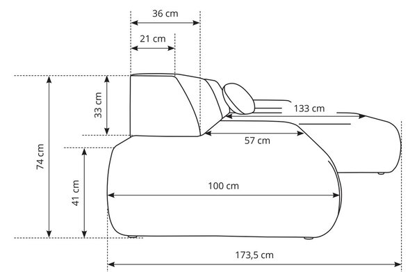 Rozkladacia rohová sedačka s úložným priestorom SURREY 1 - khaki, pravý roh