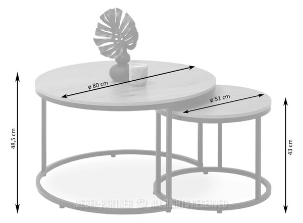 Set konferenčných stolíkov JACEK - béžový / krémový
