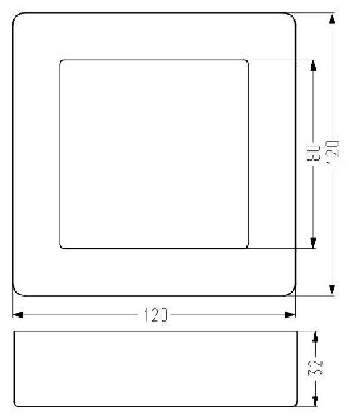 Hranatý LED panel ALBION - 6W, 4000K (denná biela), 12x12cm, biely