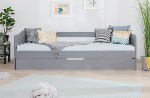 POSTEĽ S VÝSUVNÝM LÔŽKOM, 90/200 cm svetlosivá MID.YOU - Detské izby, Online Only