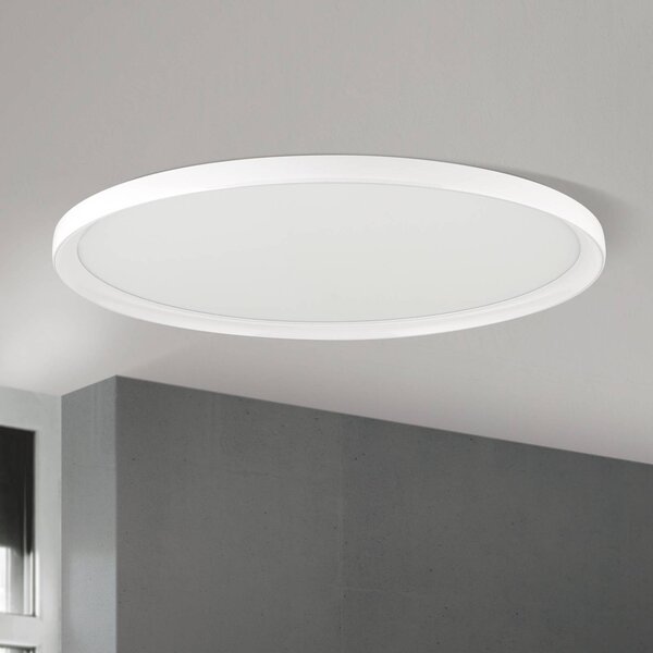 ORION stropné LED svetlo GAMMA, Ø 60 cm, biele, diaľkové ovládanie, stmievateľné, Biela / opálová, Obývacia izba / jedáleň, Hliník, Moderný, Závesné svietidlo