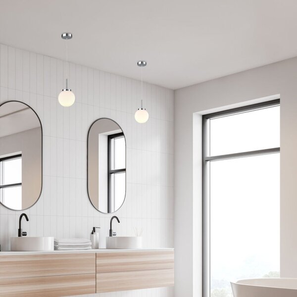 RABALUX 75007 Togo závesné svietidlo 1xE14 D150mm IP44 chróm, biela