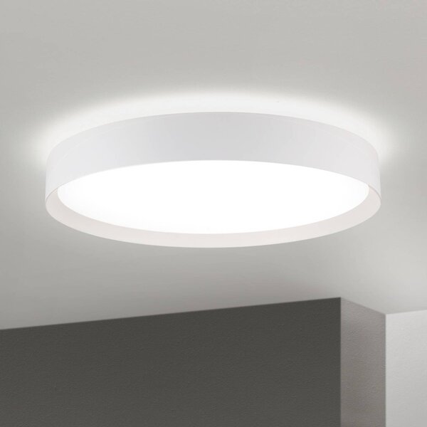 Stropné LED svetlo VARIO, Ø 60 cm, biele, kov, stmievateľné, Biela / opálová, Obývacia izba / jedáleň, kov, Moderný, Závesné svietidlo