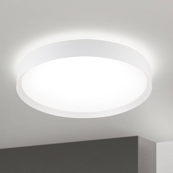 Stropné LED svetlo VARIO, Ø 60 cm, biele, kov, stmievateľné, Biela / opálová, Obývacia izba / jedáleň, kov, Moderný, Závesné svietidlo
