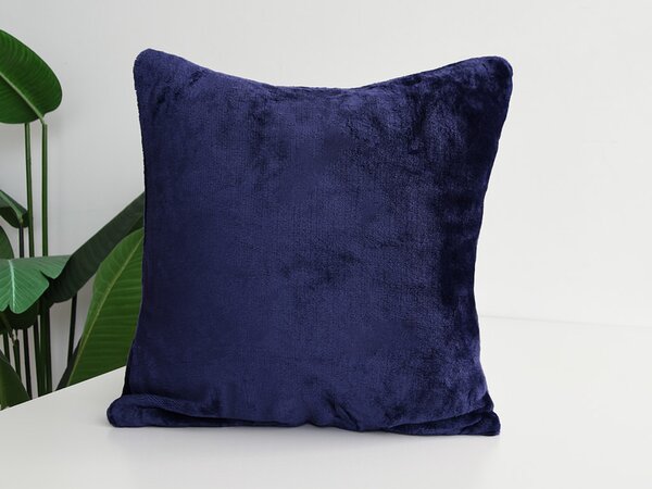 XPOSE® Mikroplyšová obliečka na vankúš - tmavo modrá 40x40 cm