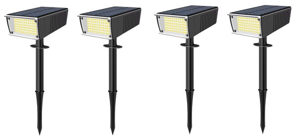 Bezdoteku LEDsolar 72 vonkajšie svetlo do zeme 4 ks, 72 LED, bezdrôtové, iPRO, 2W, studená farba