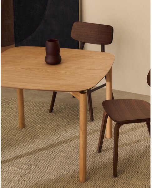 Jedálenský stôl v dekore jaseňa 100x100 cm Indara – Kave Home
