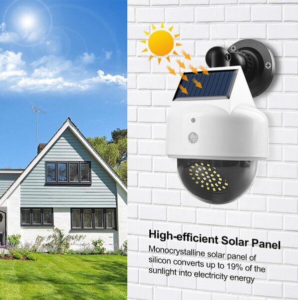 Bezdoteku LEDsolar 39 nástenná lampa atrapa kamery so sensorom, 39 LED so senzorom, bezdrôtové, iPRO, 1,5 W, studená farba