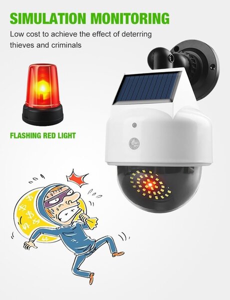 Bezdoteku LEDsolar 39 nástenná lampa atrapa kamery so sensorom, 39 LED so senzorom, bezdrôtové, iPRO, 1,5 W, studená farba