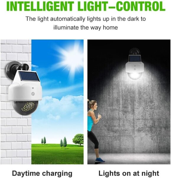Bezdoteku LEDsolar 39 nástenná lampa atrapa kamery so sensorom, 39 LED so senzorom, bezdrôtové, iPRO, 1,5 W, studená farba