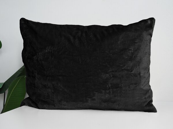 XPOSE® Mikroplyšová obliečka na vankúš - čierna 40x60 cm