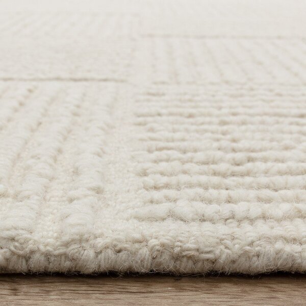 Slonovinový ručne tkaný vlnený koberec 120x170 cm Zennith Grid – Asiatic Carpets