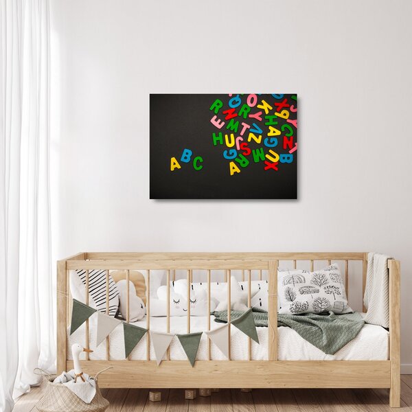 Sklenený obraz - farebné písmenká (70x50 cm)