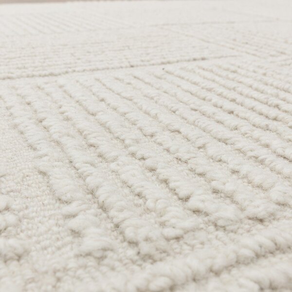 Slonovinový ručne tkaný vlnený koberec 120x170 cm Zennith Grid – Asiatic Carpets
