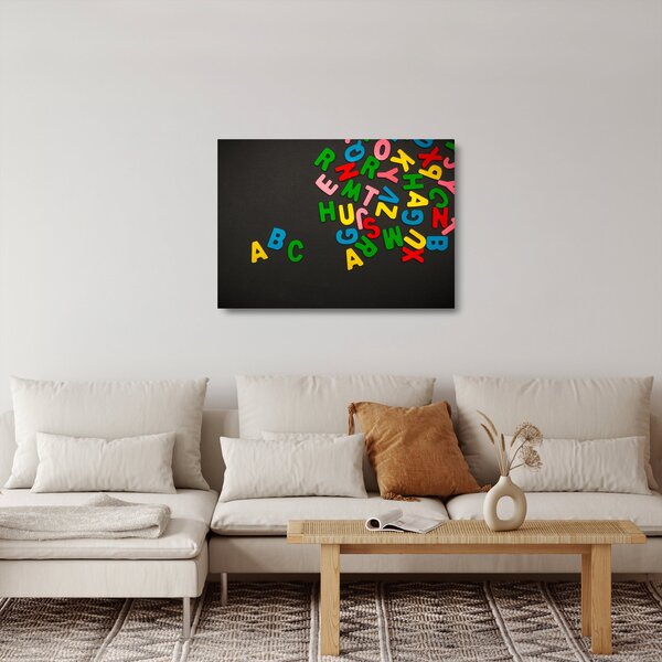 Sklenený obraz - farebné písmenká (70x50 cm)