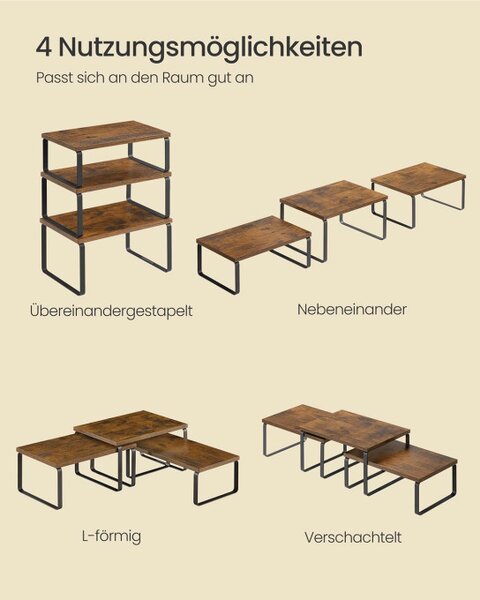 Set 3 kuchynských políc KCS220K02