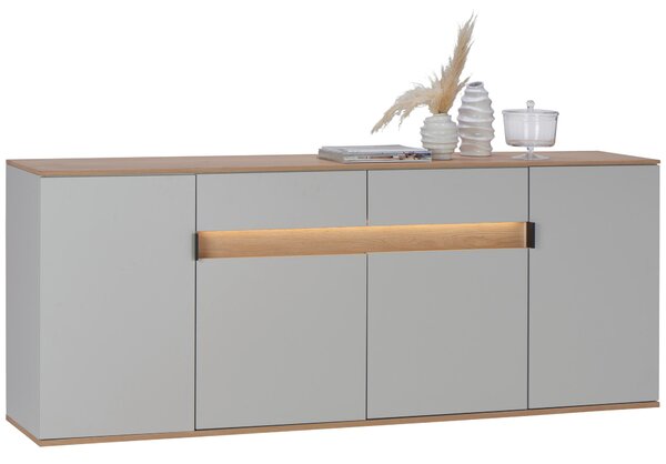 ŠIROKÁ KOMODA, sukový dub, farba duba, svetlosivá, 205,6/80/42 cm Dieter Knoll - Komody