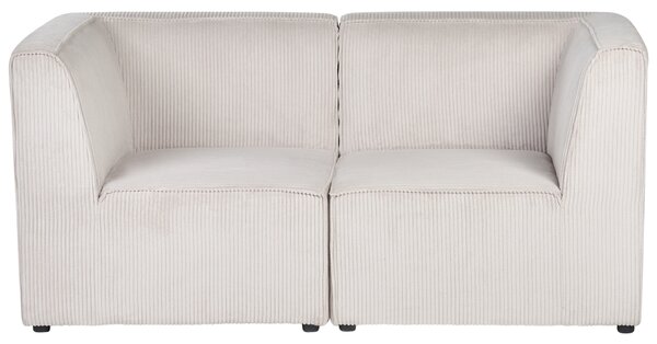 Modulárna 2-miestna pohovka béžová menčestrová moderný dizajn minimalistický štýl