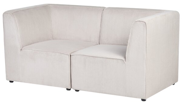 Modulárna 2-miestna pohovka béžová menčestrová moderný dizajn minimalistický štýl