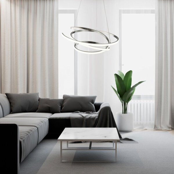 RABALUX 72020 Esilda závesné svietidlo LED D500mm 42W/2200lm 4000K saténový chróm, biela
