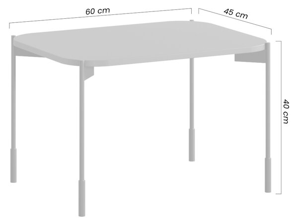 Hnedý konferenčný stolík Sonatia 60 cm s kovovými nohami - olivový