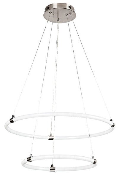 RABALUX 72009 Irelia závesné svietidlo LED D600mm 55W/4700lm 3000+4000+6000K saténový chróm, biela, diaľkový ovládač