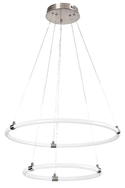 RABALUX 72009 Irelia závesné svietidlo LED D600mm 55W/4700lm 3000+4000+6000K saténový chróm, biela, diaľkový ovládač