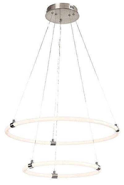 RABALUX 72009 Irelia závesné svietidlo LED D600mm 55W/4700lm 3000+4000+6000K saténový chróm, biela, diaľkový ovládač
