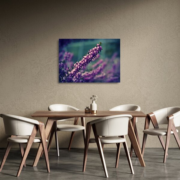 Sklenený obraz fialovej kvetiny (70x50 cm)