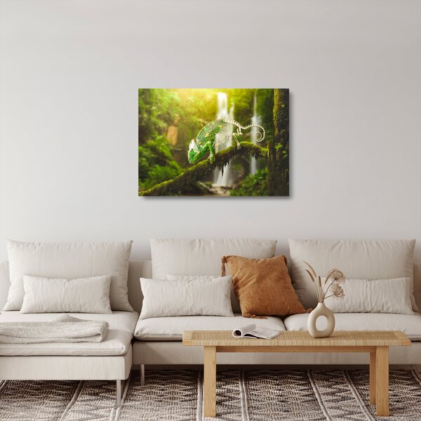 Sklenený obraz jašteričky (70x50 cm)