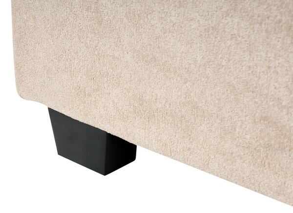 Posteľ s úložným priestorom sivobéžová látkové čalúnenie 180 x 200 cm škandinávsky moderný minimalistický dizajn