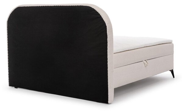 Biela boxspring posteľ s úložným priestorom 140x200 cm Ornes – Ropez