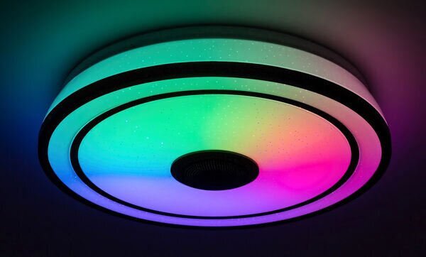 RABALUX 71030 Nikolaus stropné svietidlo LED D395mm 24W/1600lm 3000-6500K+RGB čierna, biela, diaľkový ovládač, starlight efekt