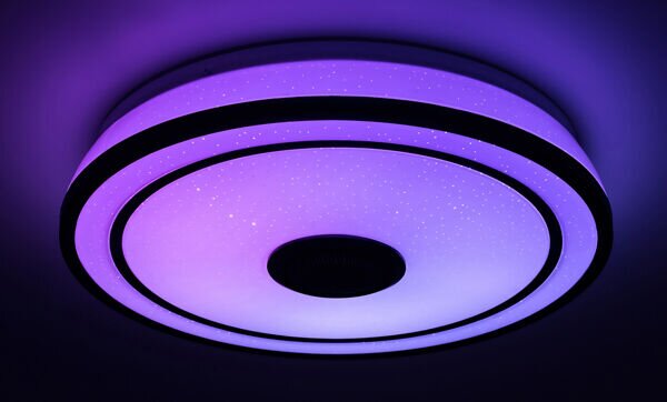 RABALUX 71030 Nikolaus stropné svietidlo LED D395mm 24W/1600lm 3000-6500K+RGB čierna, biela, diaľkový ovládač, starlight efekt
