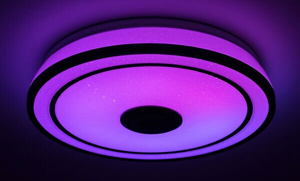RABALUX 71030 Nikolaus stropné svietidlo LED D395mm 24W/1600lm 3000-6500K+RGB čierna, biela, diaľkový ovládač, starlight efekt