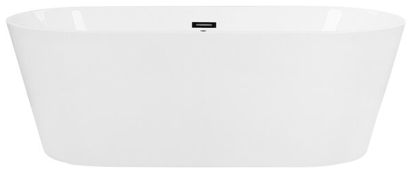 Samostatne stojaca vírivá vaňa biela sanitárny akrylát 170 x 80 cm s LED oválna moderný dizajn