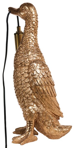 Stolná lampa zlatá polyresín zvierací motív tvar kačky moderný glamour štýl nočná lampa obývacia izba spálňa