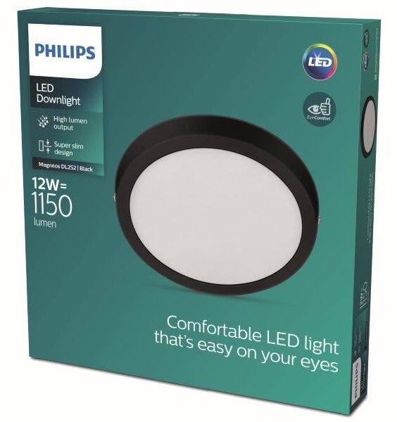 Philips 8719514328693 Magneos Slim DL252 stropné svietidlo LED D210mm 12W/1150lm 2700K čierna