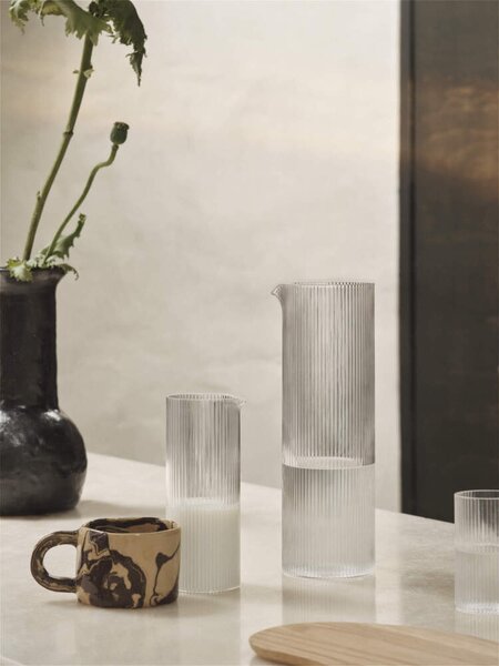 Ferm Living Džbán na mlieko Ripple Milk Jug, clear
