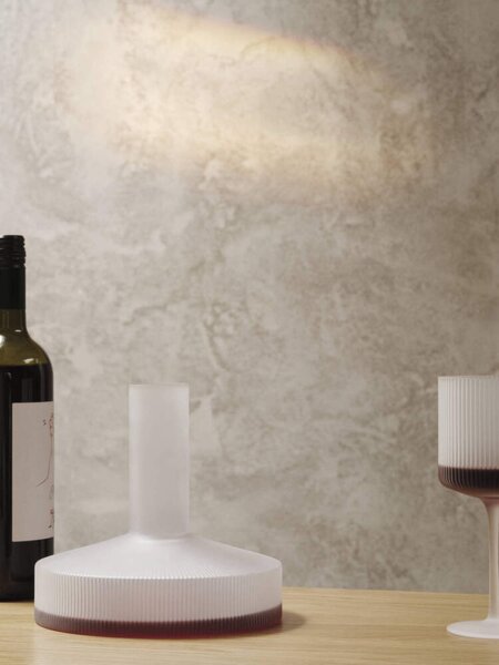 Ferm Living Sada 2 ks pohárov na biele víno Ripple, frosted