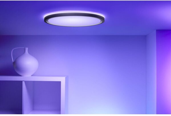 Philips Wiz Colors 8720169072671 SuperSlim stropné svietidlo LED D545mm 32W/3750lm 2700-6500K+RGB čierna