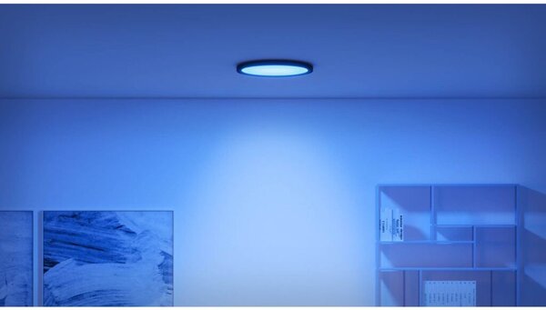 Philips Wiz Colors 8720169072633 SuperSlim stropné svietidlo LED D423mm 22W/2600lm 2700-6500K+RGB čierna