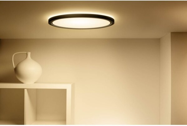Philips Wiz Colors 8720169072633 SuperSlim stropné svietidlo LED D423mm 22W/2600lm 2700-6500K+RGB čierna