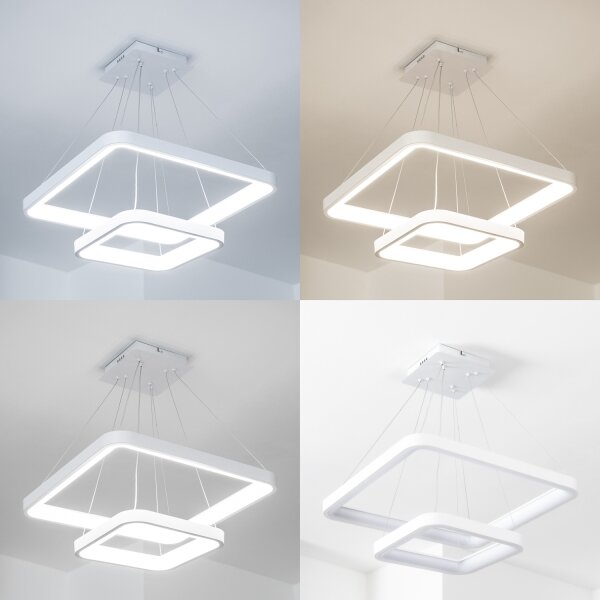 Brilagi - LED stmievateľný luster na lanku FALCON SLIM LED/78W/230V 50x50 cm biela + diaľkový ovládač