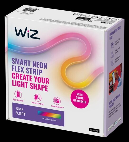Philips Wiz Colors 8720169072510 neon flex strip LED pás 3000mm LED 24W/150lm 2700-5000K+RGB biela Type-C