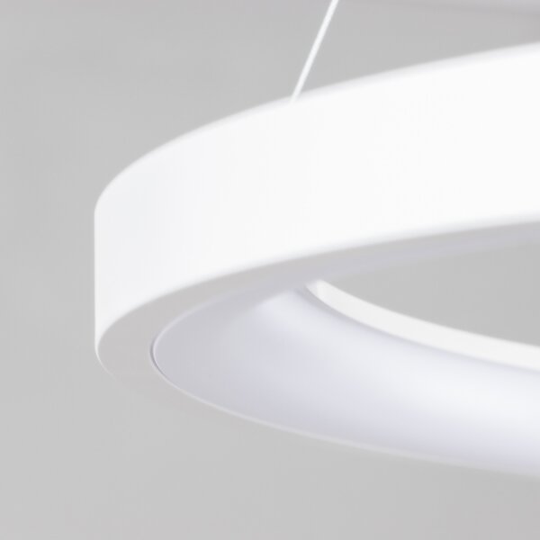 Brilagi - LED stmievateľný závesný luster na lanku FALCON SLIM LED/42W/230V priemer 50 cm biely + diaľkové ovládanie