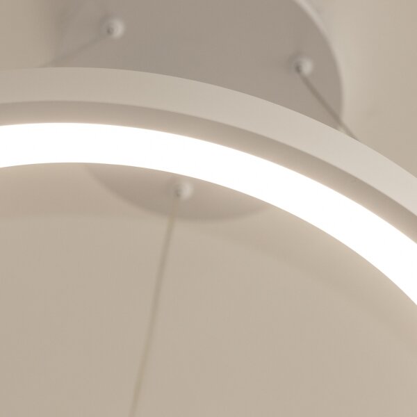 Brilagi - LED stmievateľný závesný luster na lanku FALCON SLIM LED/42W/230V priemer 50 cm biely + diaľkové ovládanie